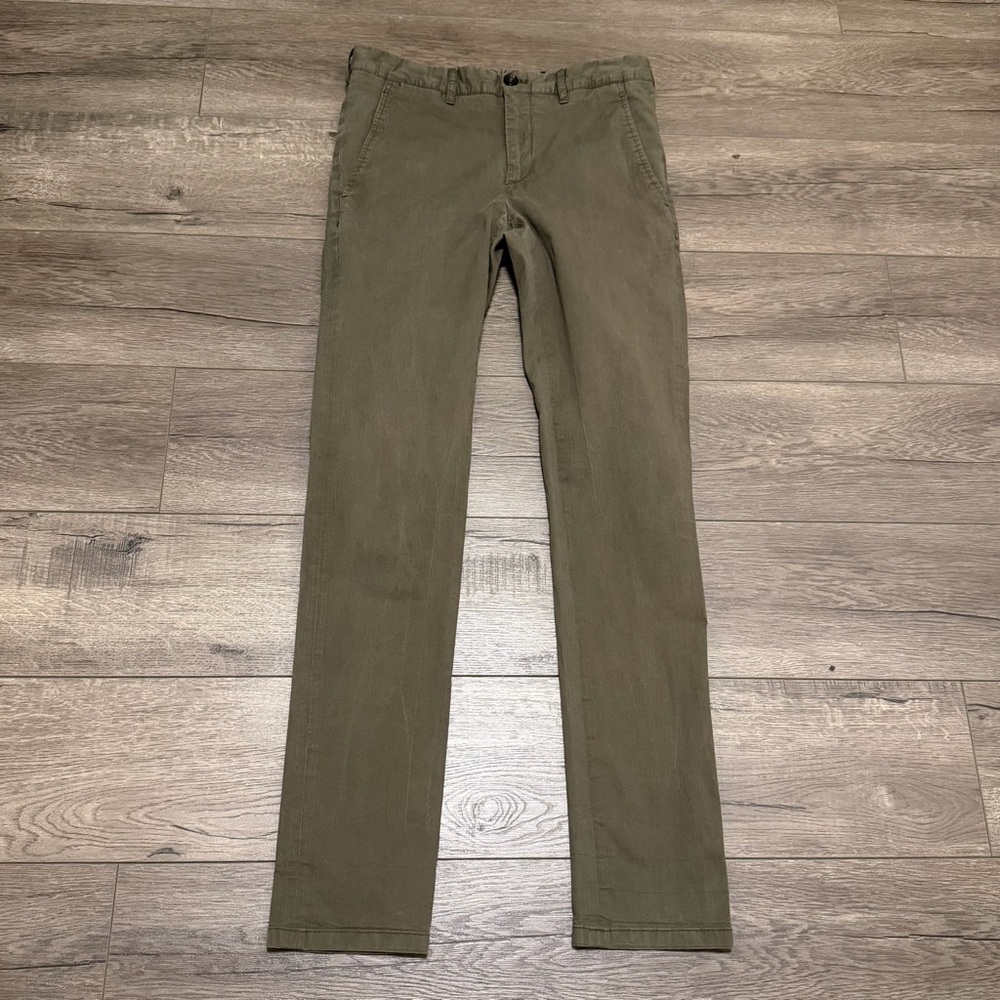 Prada Milano Mens Slim Fit Khaki Pants Olive Green Sz 44